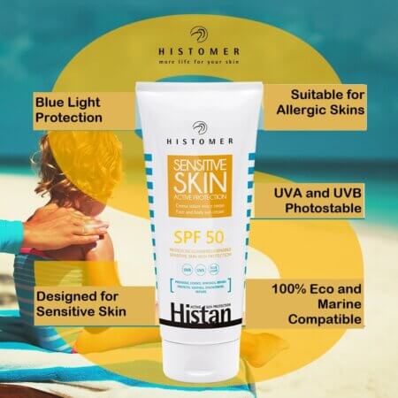 Histan Sensitive SPF50 | Monderme - Exclusive Beauty Brands Histomer Histan Sensitive Skin Active Protection SPF50 is a high-protection sunscreen designed specifically for sensitive and sun-intolerant skin.